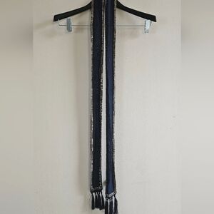 Banana Republic Beaded Scarf. Metallic beads on Navy Silk Boho